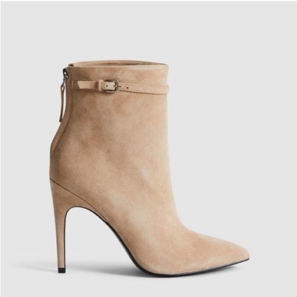 NEW Reiss Ashton Pointed Toe Bootie In Biscuit Size 5 US 36 EU - Picture 1 of 12